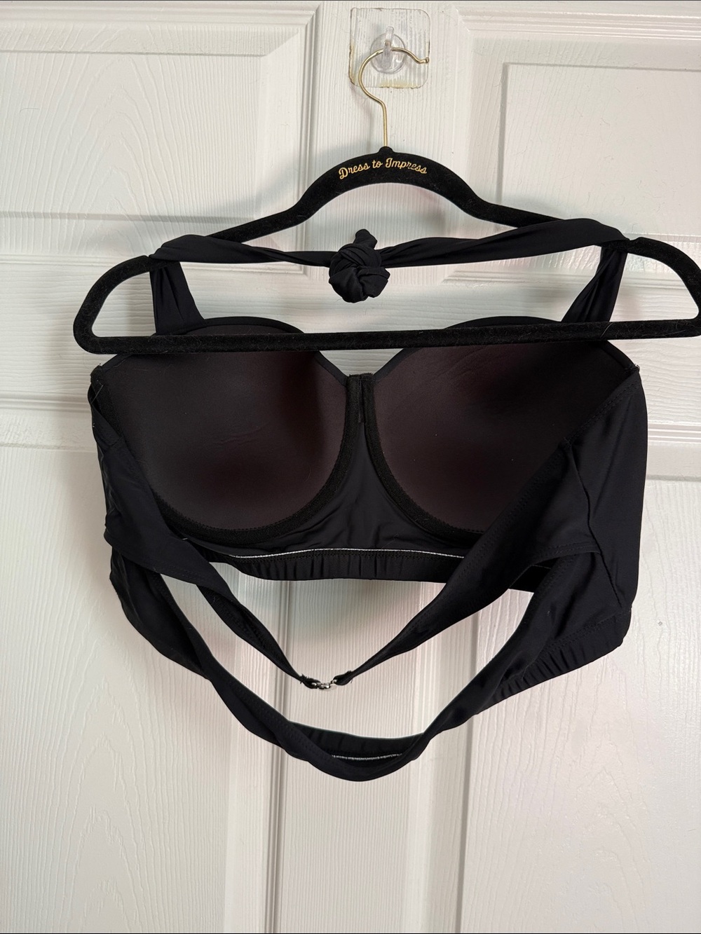 Black Strapless Longline Bikini Top - Picture 2 of 5